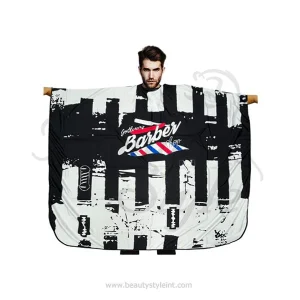 CAPA DE BARBERIA ESTAMPADA C/ BOTONES Y CUELLO SILICON