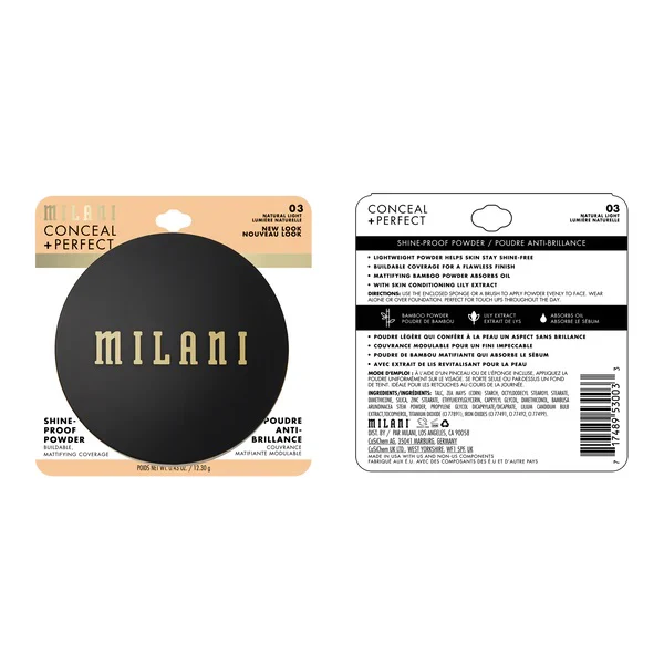 MILANI - CONCEAL + PERFECT SHINE-PROOF POWDER - Imagen 3